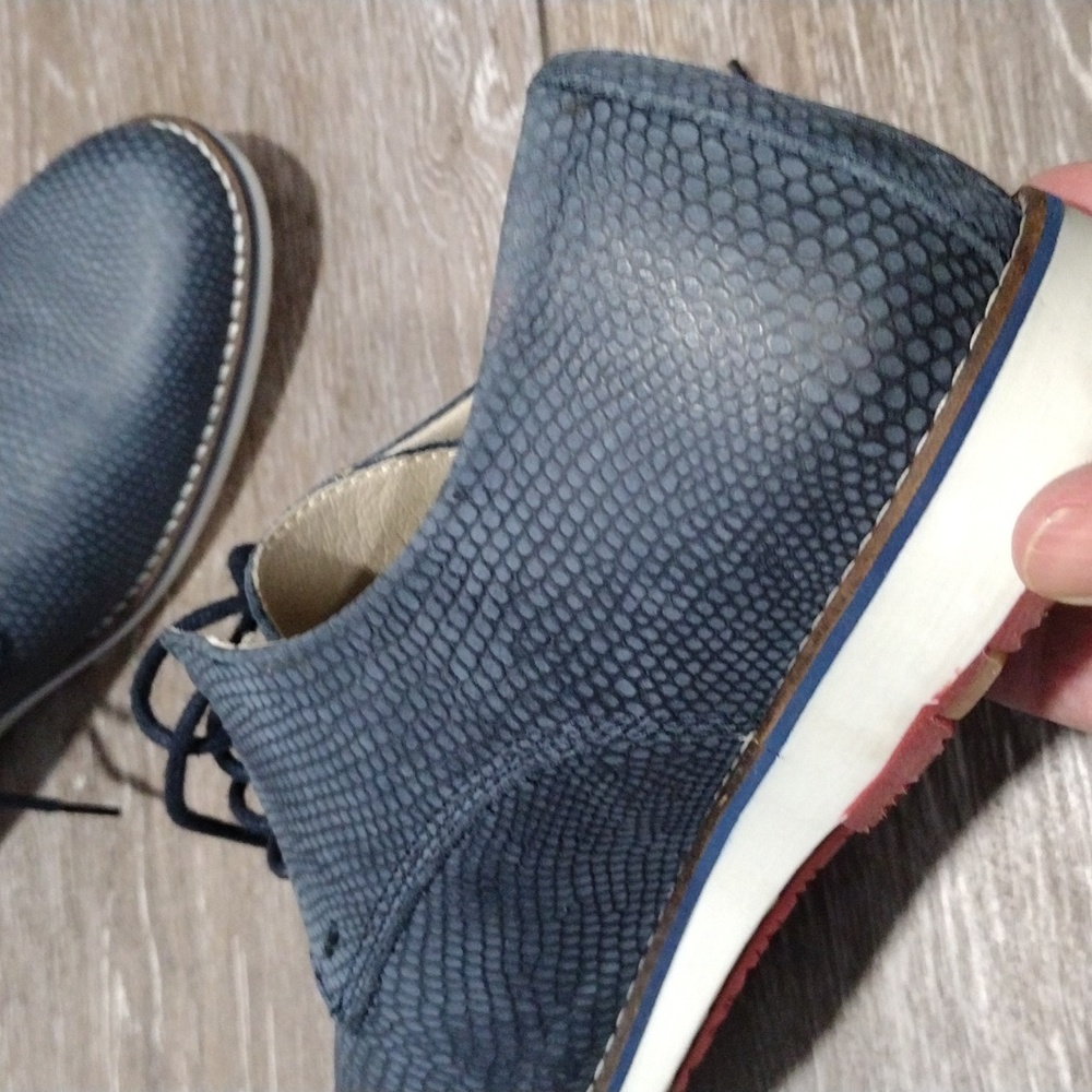 Bull Boxer Python Print Blue Leather Oxfords. Nwo… - image 7